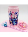 Canette en verre Rose Candy : Set Stitch Hawaii et Toppers