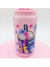 Canette en verre Rose Candy : Set Stitch Hawaii et Toppers