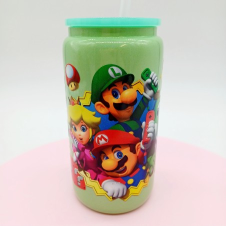 Canette en verre Vert : Mario