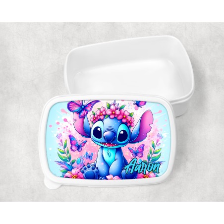 Boîte à goûter enfant personnalisable, boîte personnalisé, enfant maternelle Stitch