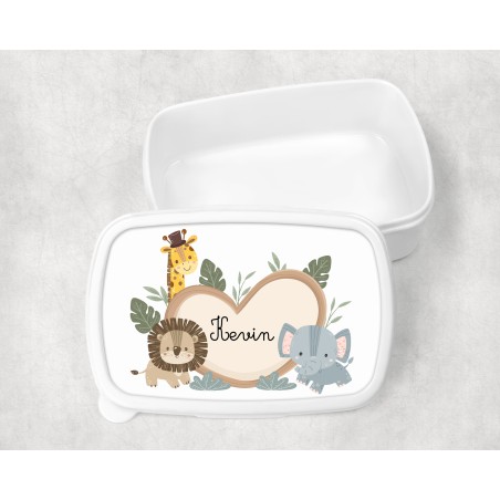 Boîte à goûter enfant personnalisable, boîte personnalisé, enfant maternelle Safari Kevin
