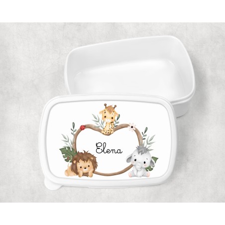 Boîte à goûter enfant personnalisable, boîte personnalisé, enfant maternelle Safari Elena