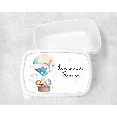 Boîte à goûter enfant personnalisable, boîte personnalisé, enfant maternelle Safari Carson