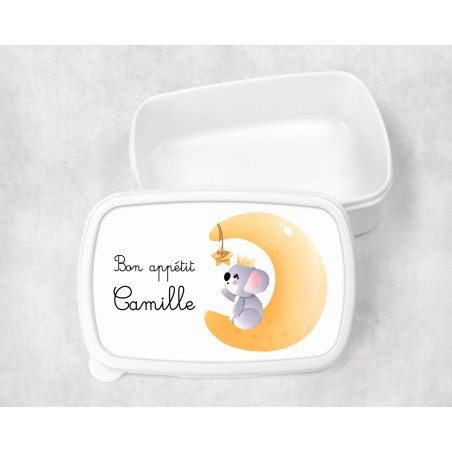 Boîte à goûter enfant personnalisable, boîte personnalisé, enfant maternelle Lune Camille