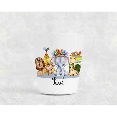 Gobelet enfant personnalisable, verre enfant, gobelet personnalisé Safari Indien