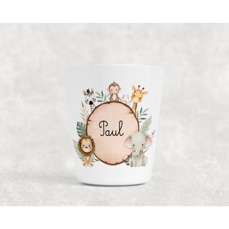 Gobelet enfant personnalisable, verre enfant, gobelet personnalisé Safari Paul