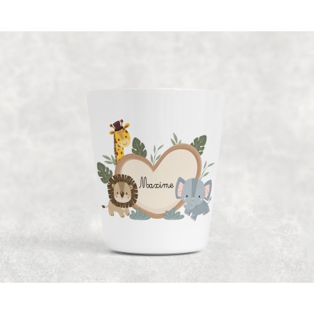 Gobelet enfant personnalisable, verre enfant, gobelet personnalisé Safari Maxime