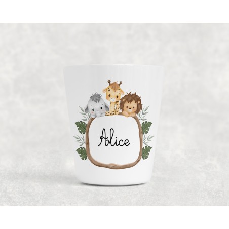 Gobelet enfant personnalisable, verre enfant, gobelet personnalisé Safari Alice