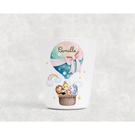 Gobelet enfant personnalisable, verre enfant, gobelet personnalisé Montgolfière Camille