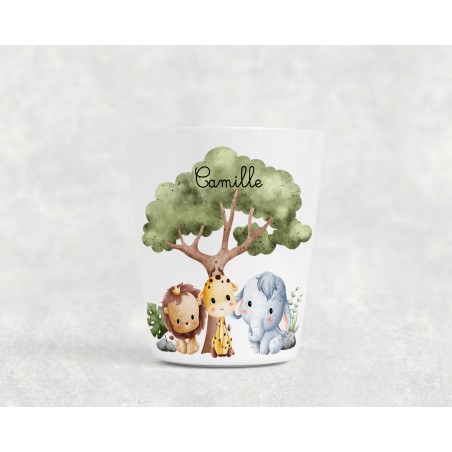 Gobelet enfant personnalisable, verre enfant, gobelet personnalisé Safari Camille