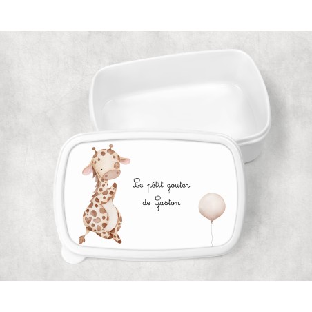 Boîte à goûter enfant personnalisable, boîte personnalisé, enfant maternelle Girafe