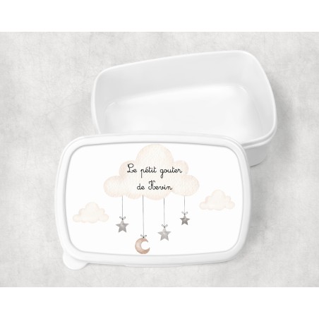 Boîte à goûter enfant personnalisable, boîte personnalisé, enfant maternelle Nuage