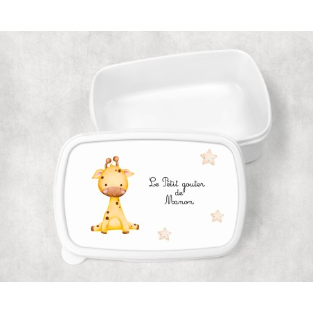 Boîte à goûter enfant personnalisable, boîte personnalisé, enfant maternelle Girafe