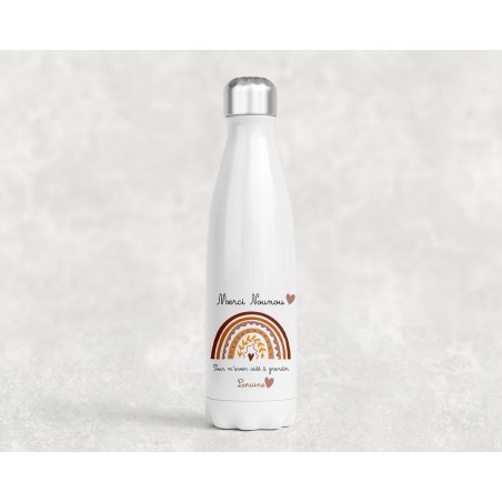 Bouteille personnalisable, gourde nounou, maîtresse