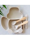 Set repas assiette ventouse + couverts pour enfant personnalisé- Ecureuil