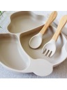 Set repas assiette ventouse + couverts pour enfant personnalisé- Ecureuil
