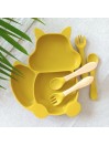 Set repas assiette ventouse + couverts pour enfant personnalisé- Ecureuil