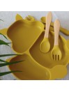 Set repas assiette ventouse + couverts pour enfant personnalisé- Ecureuil