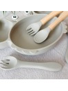 Set repas assiette ventouse + couverts pour enfant personnalisé- Crabe